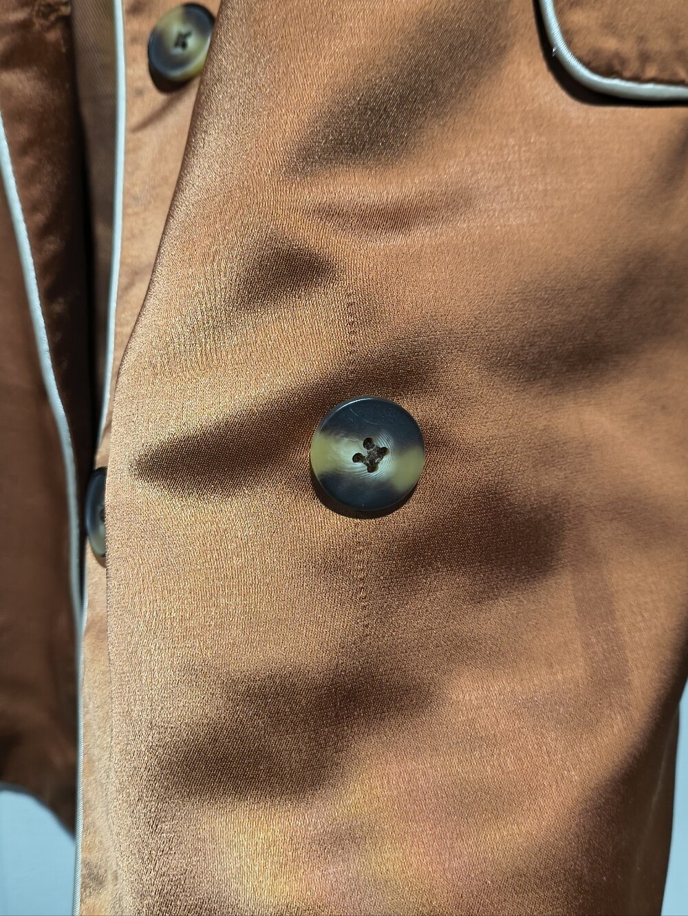 Jason Wu Rust Copper Satin Double Breasted Sleeveless Blazer Vest Small As-Is - Picture 13 of 14